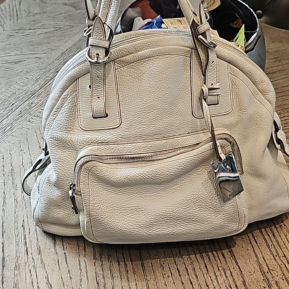 Off white Furla leather purse handbag - Picture 7 of 14